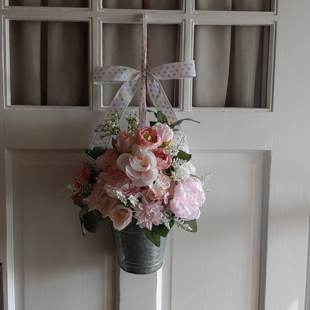 Handmade Peony/Rose Door Wreath - Picture 2 of 6